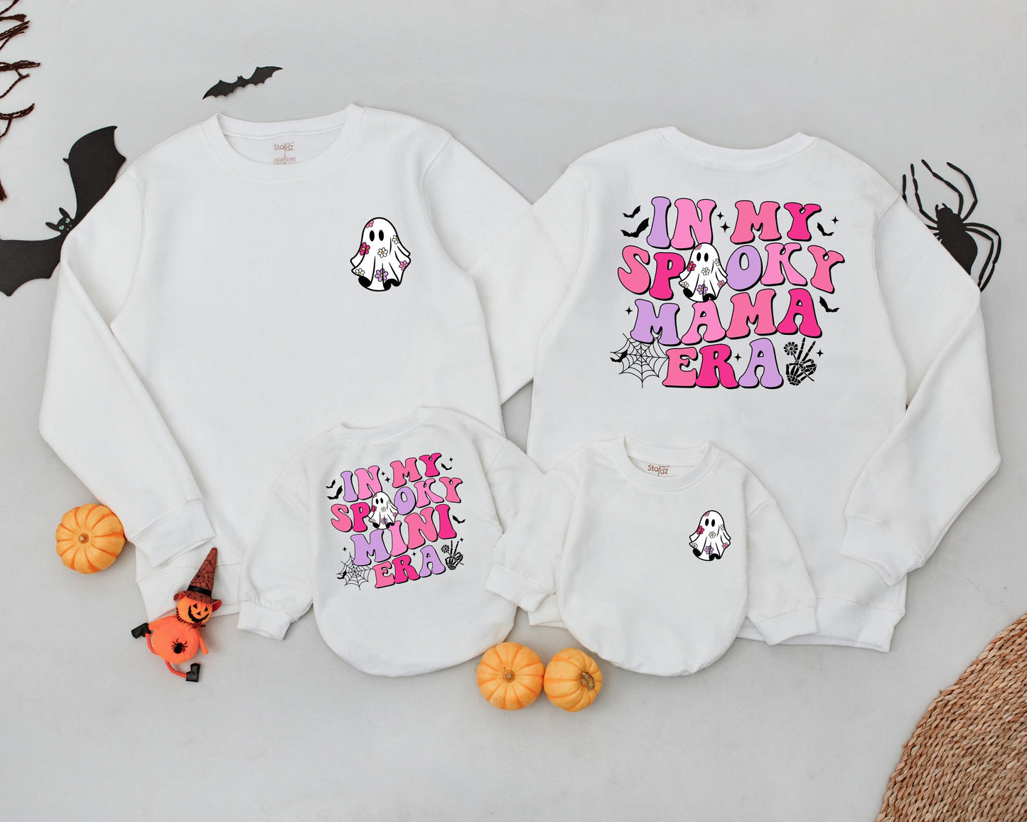 Matching Spooky Era: Vintage Ghost Halloween Mom & Mini Outfits