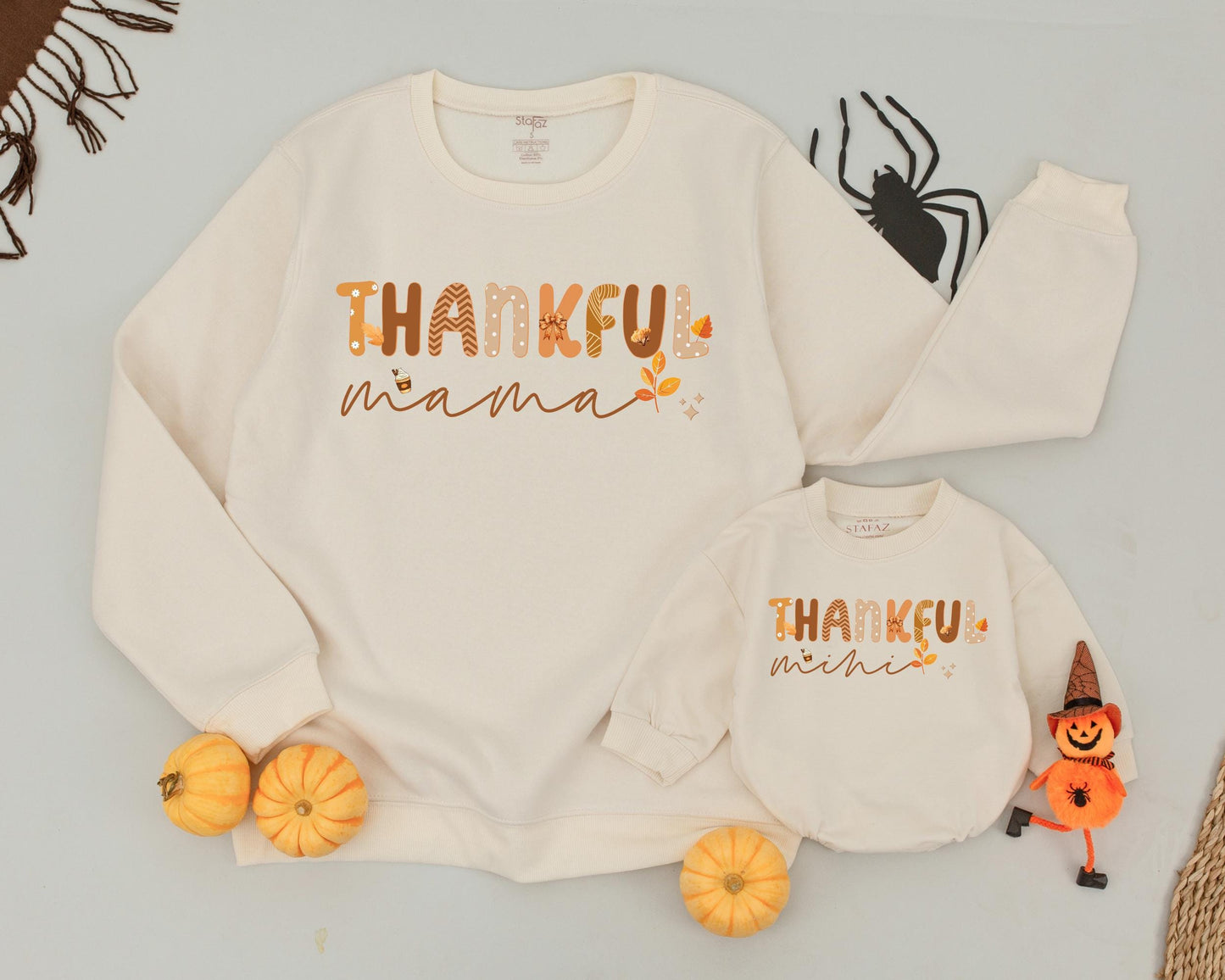 Retro Family Matching Sweatshirts: Halloween & Thanksgiving Outfits