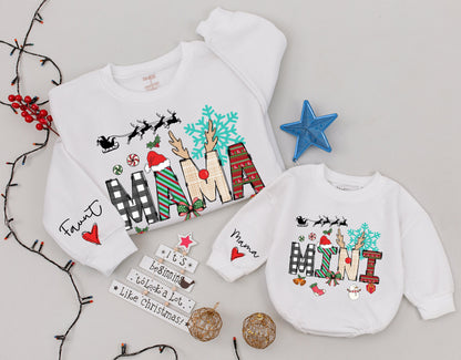 Matching Family Christmas Outfits: Mama and Mini Sweatshirts Gift