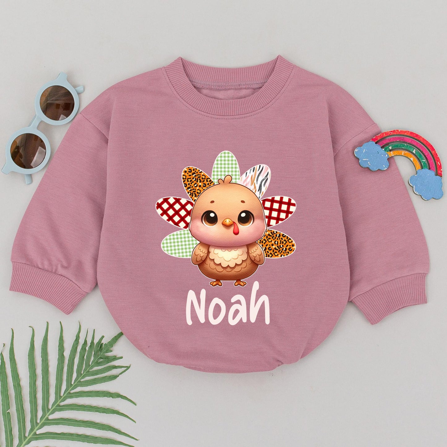 Thanksgiving Turkey Baby Romper | Personalized 1st Birthday Outfit