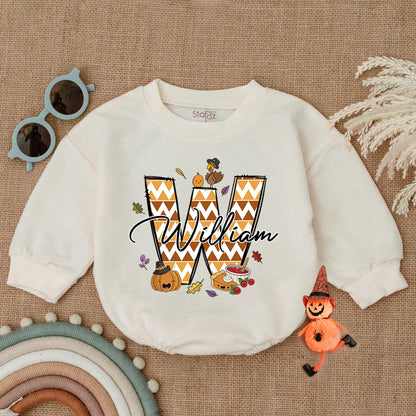 Fall Thanksgiving Baby Romper - Pumpkin Bodysuit Gift for Newborns