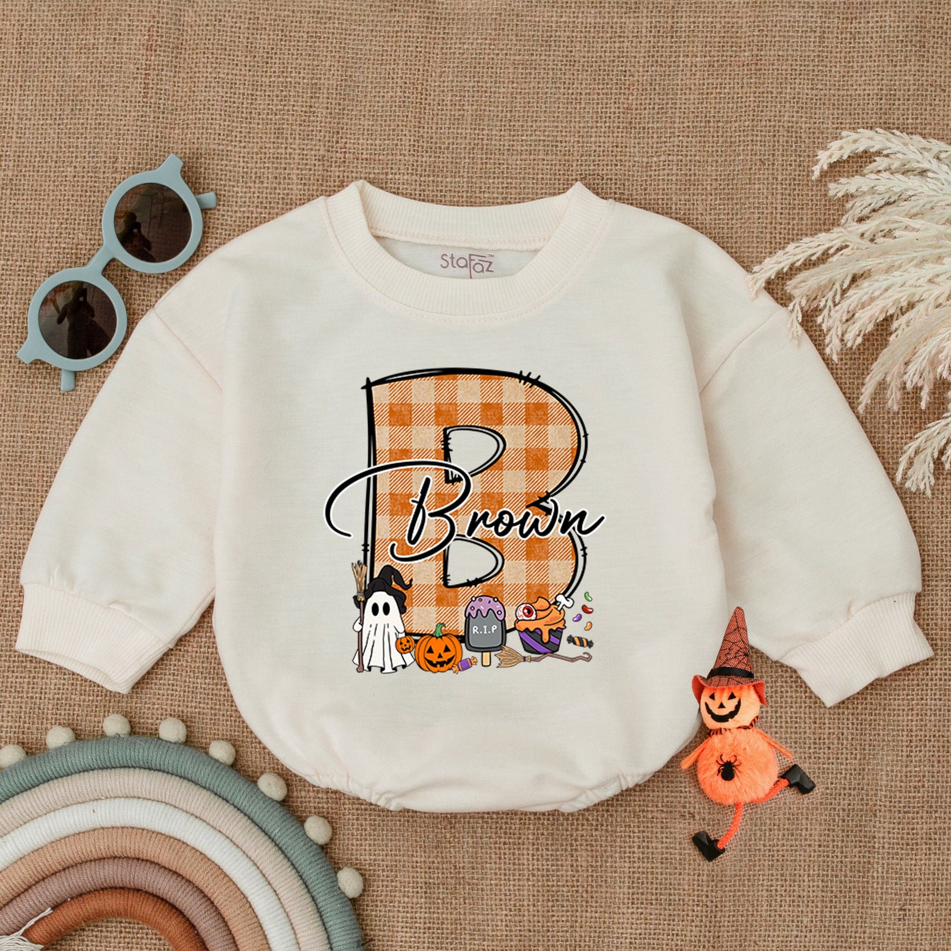 Cute Ghost Pumpkin Romper - Gender Neutral Halloween Baby Outfit