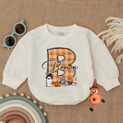 Cute Ghost Pumpkin Romper - Gender Neutral Halloween Baby Outfit