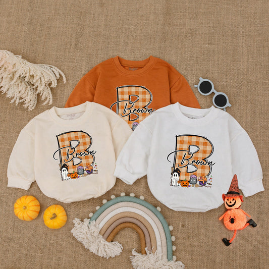 Cute Ghost Pumpkin Romper - Gender Neutral Halloween Baby Outfit