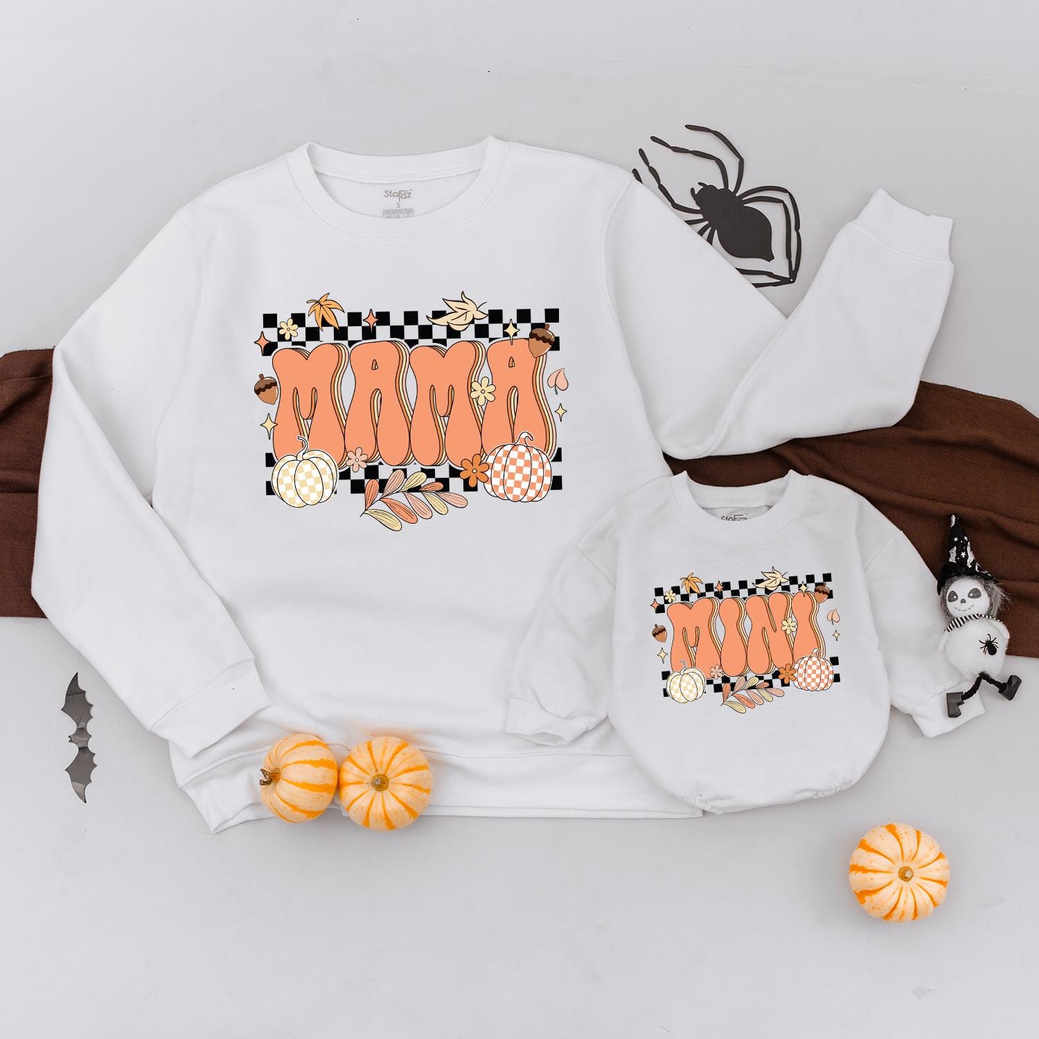 Retro Fall Mama & Mini Sweaters: Cute Thanksgiving Matching Outfits