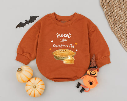 Harvest Pumpkin Baby Romper: First Halloween & Thanksgiving Outfit