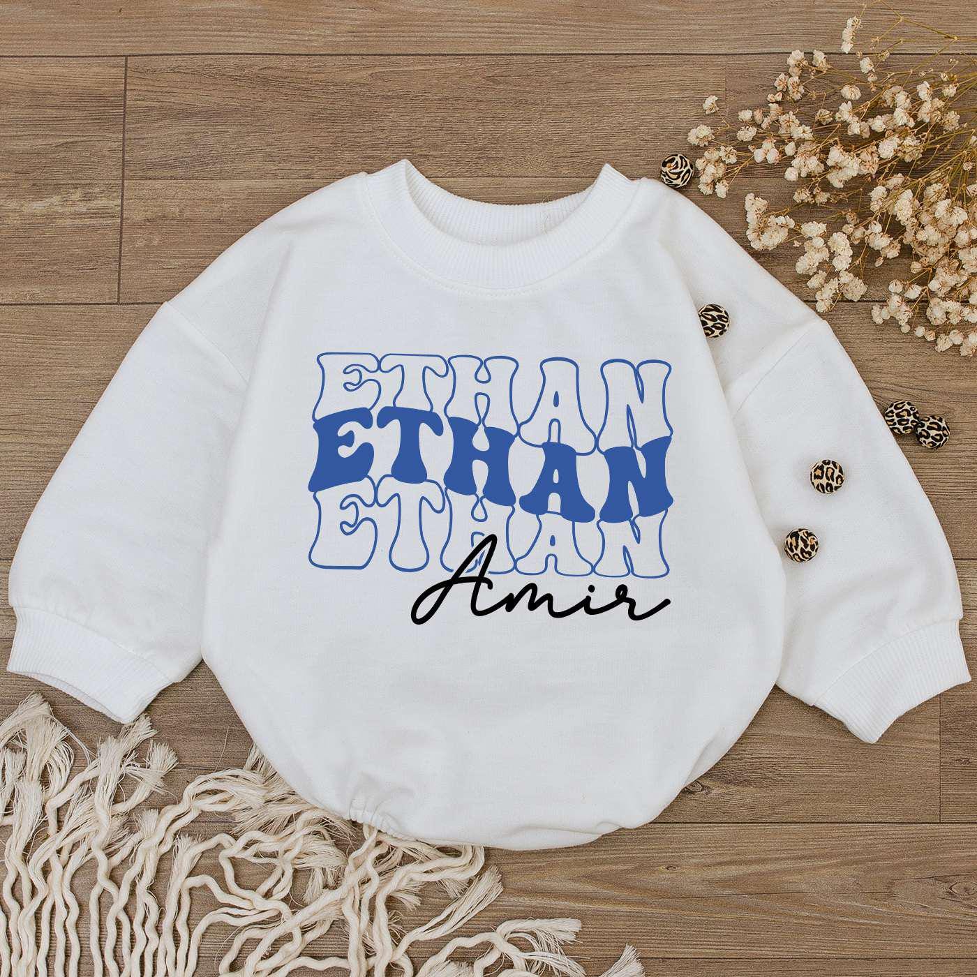 Custom Baby Romper Outfit – Personalized Long Sleeve Gift