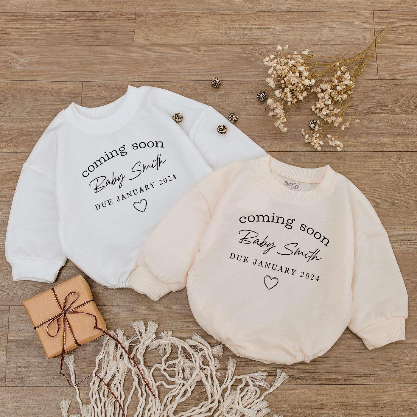 Personalized Coming Soon Baby Bodysuit - Custom Gift for Newborns