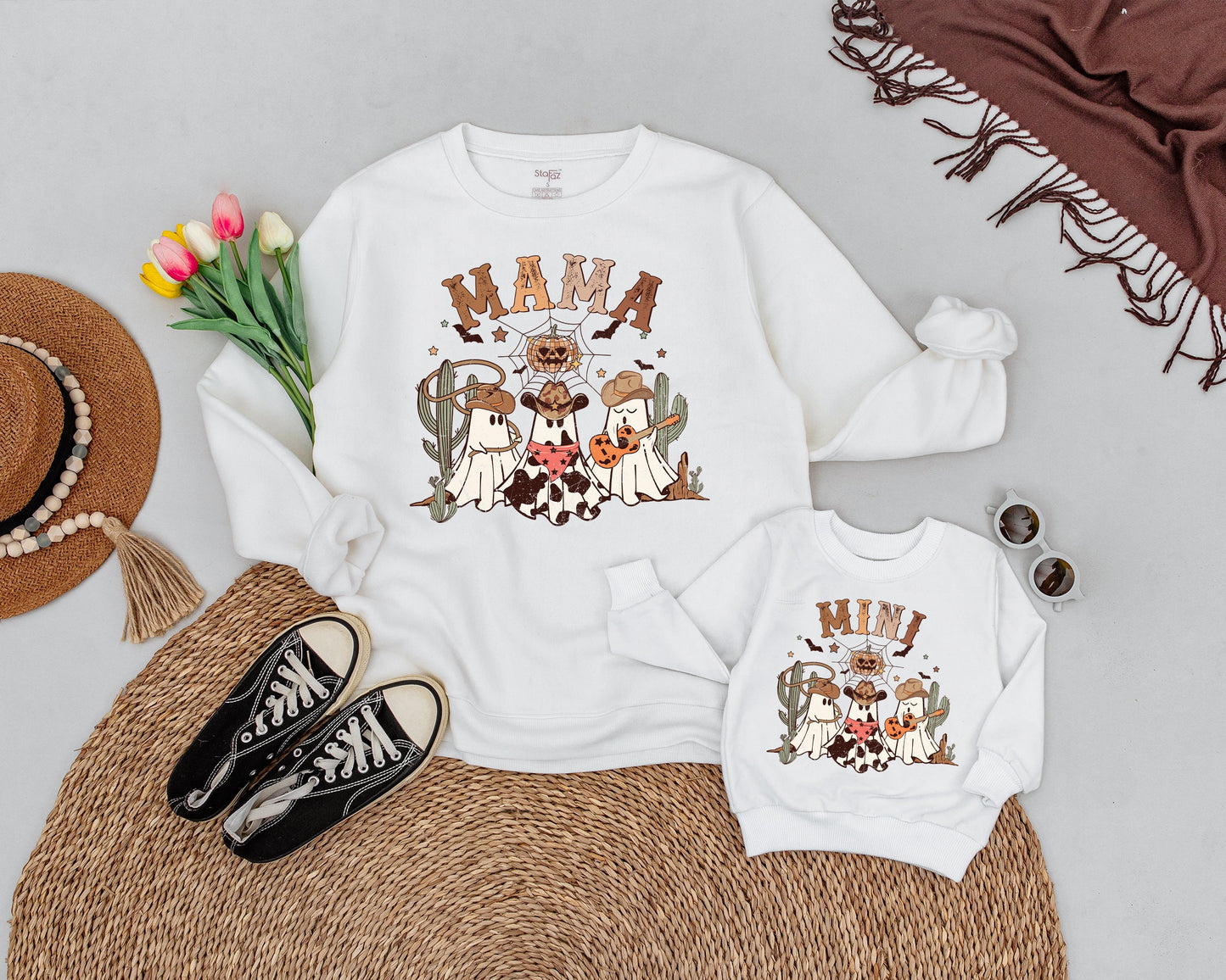 Howdy Halloween: Matching Mommy & Me Sweatshirts for Spooky Fun