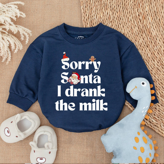 Santa Baby Romper - Funny Xmas Bodysuit for Newborn or Toddler  
