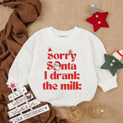 Santa Baby Romper - Funny Xmas Bodysuit for Newborn or Toddler  