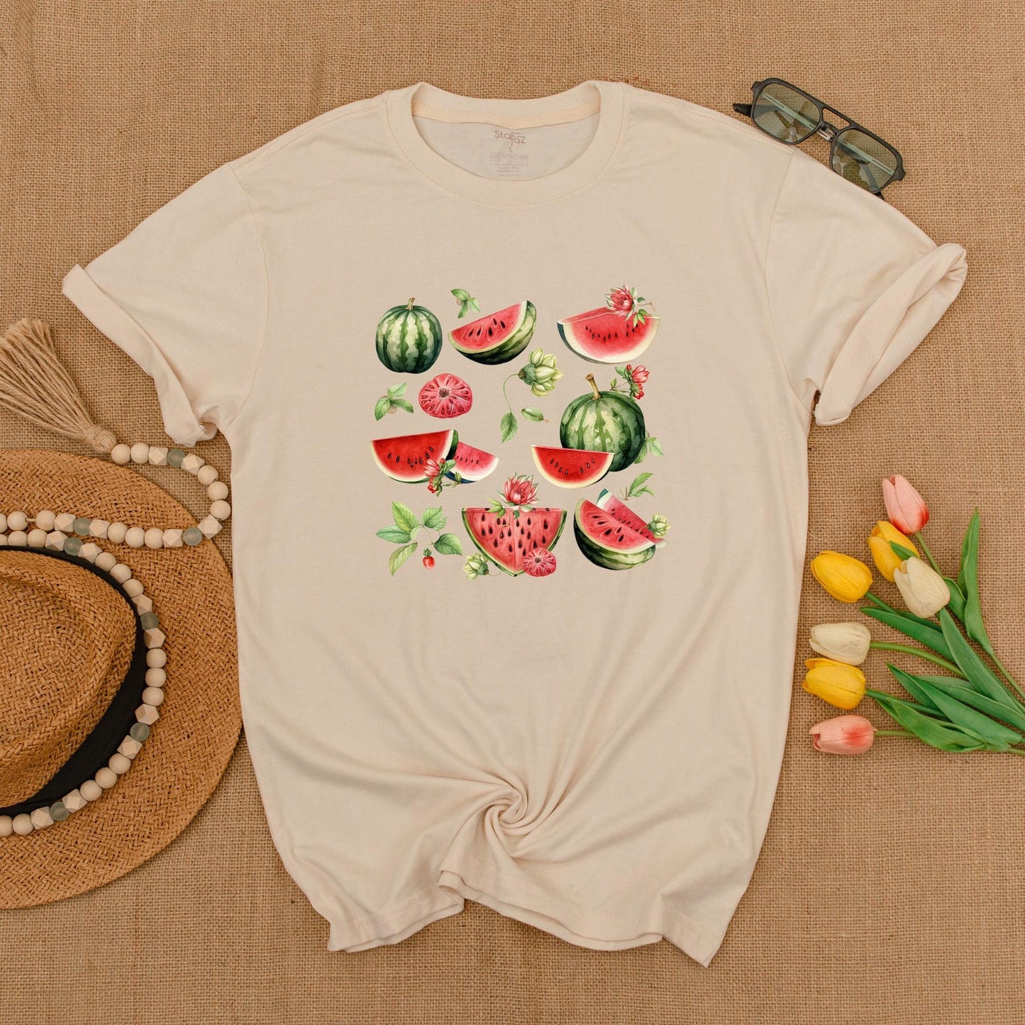 Vintage Watermelon T-Shirt, Trendy Graphic Tee, Perfect Gift for Her