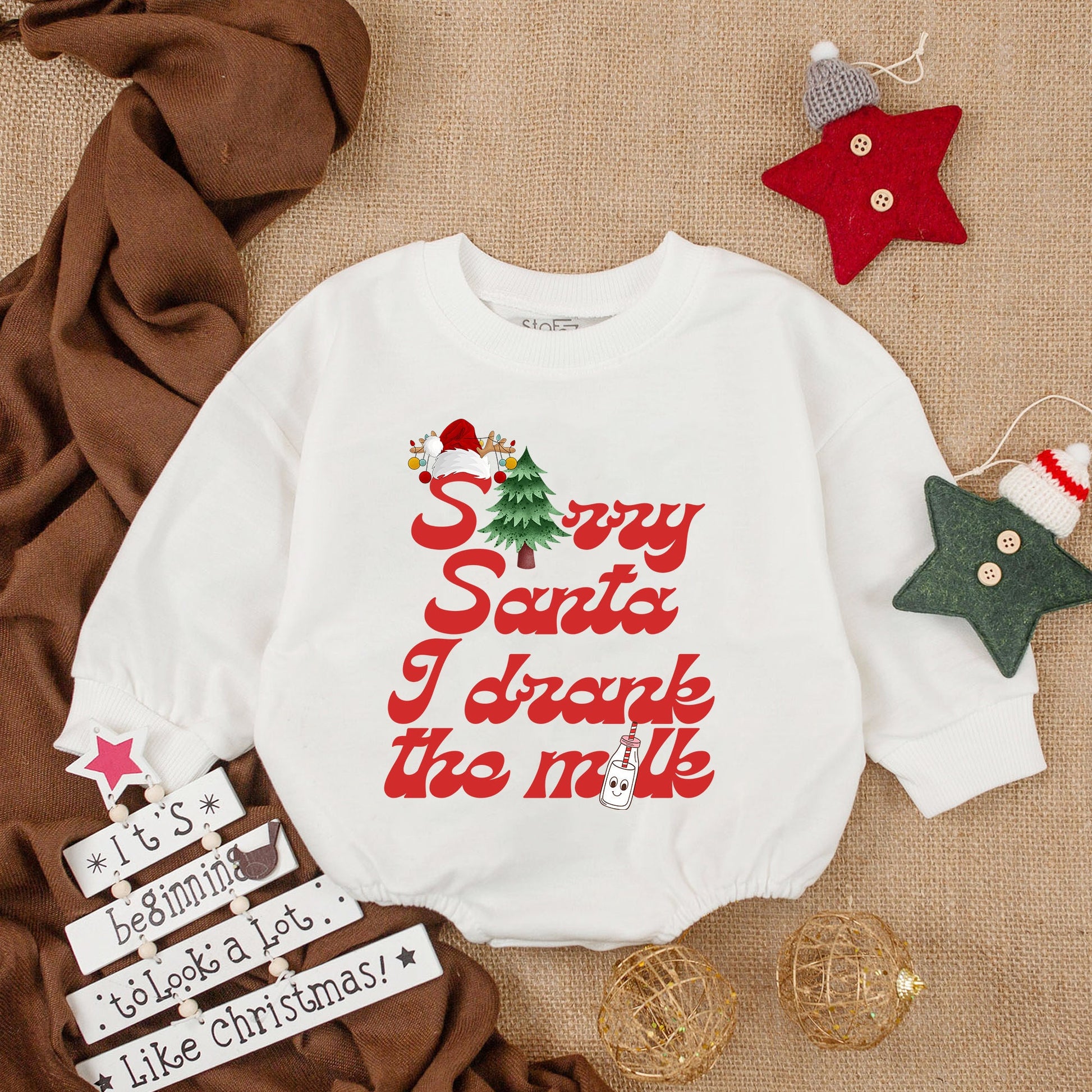 Sorry Santa I Drank The Milk Baby Romper Christmas Outfit Cute Holiday Bodysuit Xmas Baby Girl Gift Soft Cotton Newborn Party Clothes (134 chars)