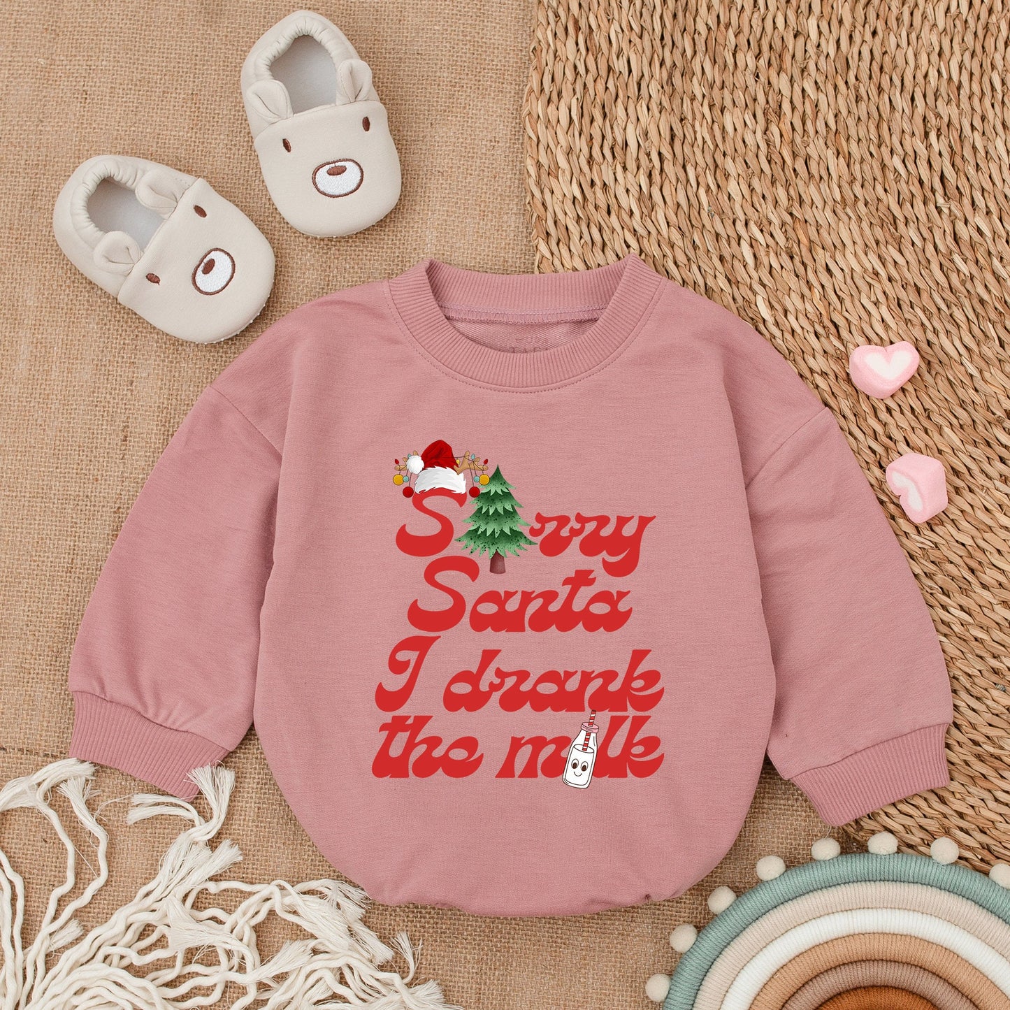 Sorry Santa I Drank The Milk Baby Romper Christmas Outfit Cute Holiday Bodysuit Xmas Baby Girl Gift Soft Cotton Newborn Party Clothes (134 chars)