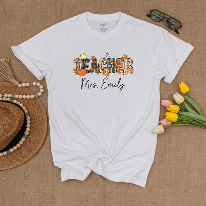 Custom Fall Teacher Shirt – Personalized Graphic Tee for Back to School