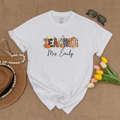 Custom Fall Teacher Shirt – Personalized Graphic Tee for Back to School