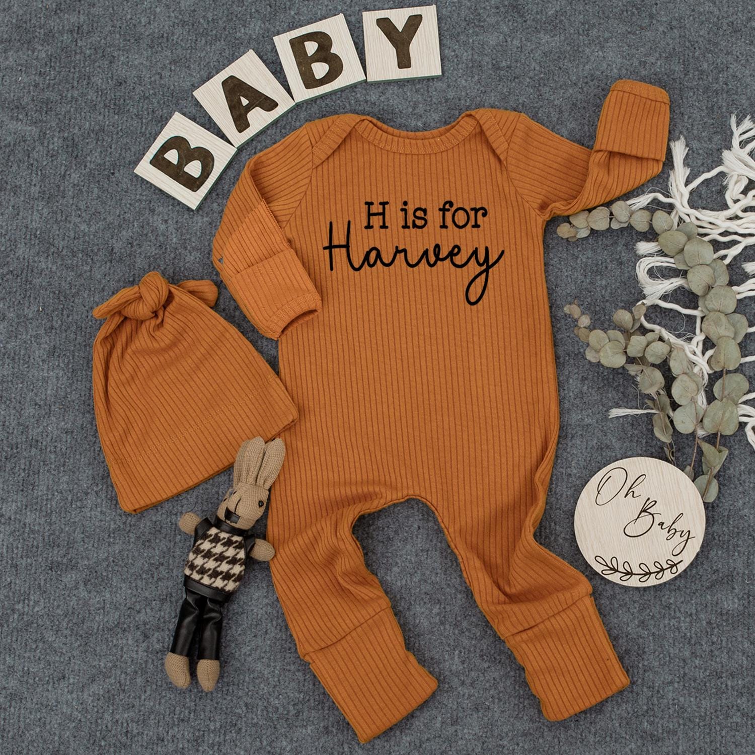 Letter Is For Your Baby's Name Bodysuit Personalized Initial Baby Shower Gift Newborn Outfit Custom Name Infant Clothes Soft Cotton Comfortable Gift 138