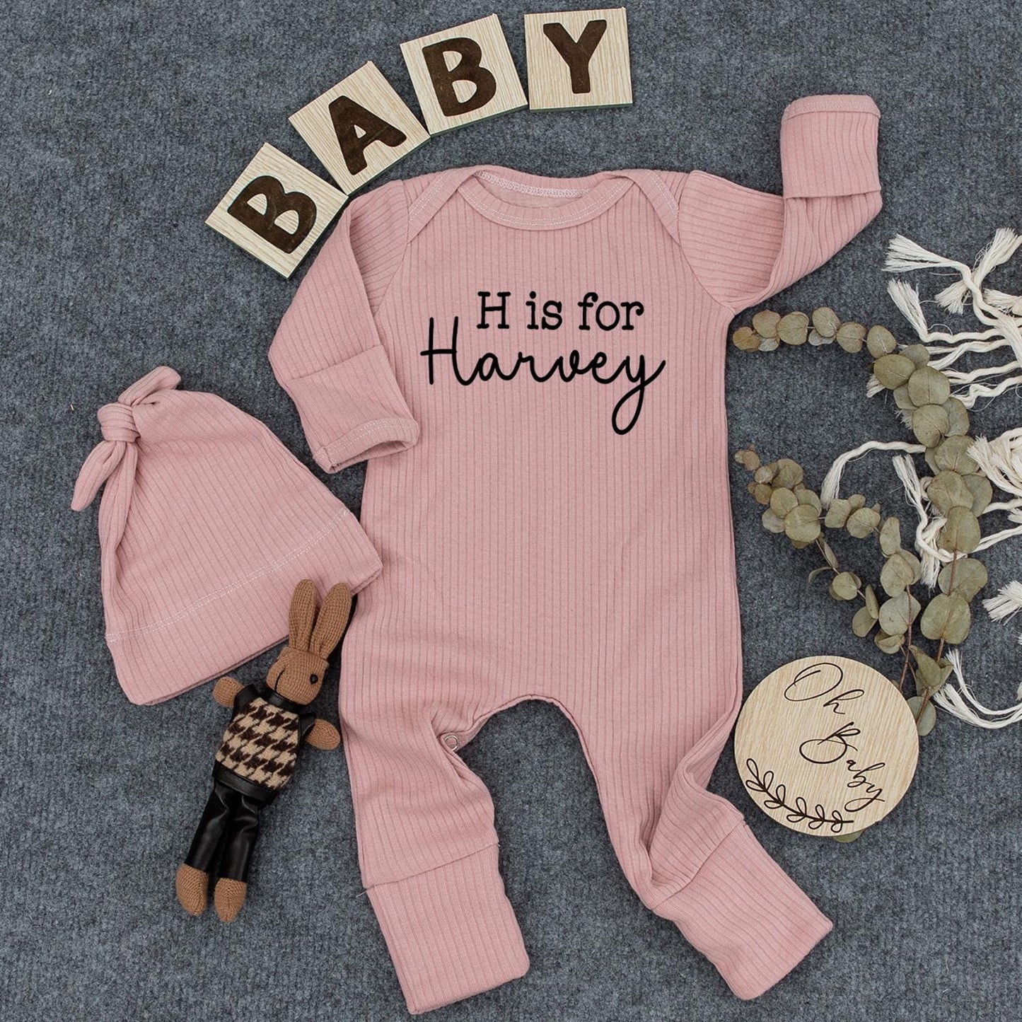 Letter Is For Your Baby's Name Bodysuit Personalized Initial Baby Shower Gift Newborn Outfit Custom Name Infant Clothes Soft Cotton Comfortable Gift 138
