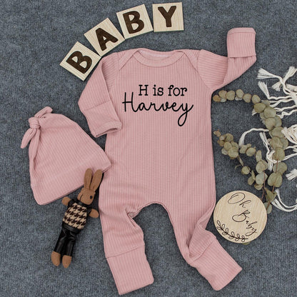 Letter Is For Your Baby's Name Bodysuit Personalized Initial Baby Shower Gift Newborn Outfit Custom Name Infant Clothes Soft Cotton Comfortable Gift 138