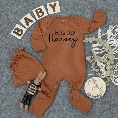 Letter Is For Your Baby's Name Bodysuit Personalized Initial Baby Shower Gift Newborn Outfit Custom Name Infant Clothes Soft Cotton Comfortable Gift 138