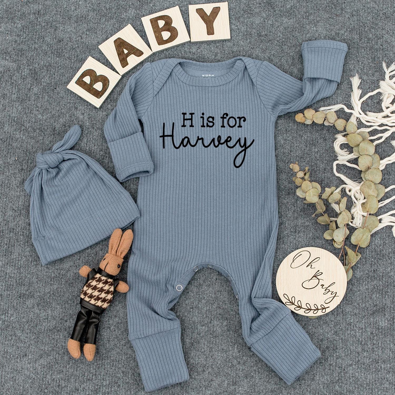 Letter Is For Your Baby's Name Bodysuit Personalized Initial Baby Shower Gift Newborn Outfit Custom Name Infant Clothes Soft Cotton Comfortable Gift 138