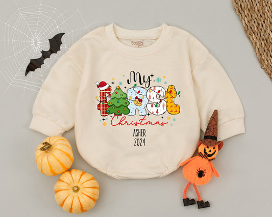 Custom My First Christmas Baby Bodysuit | Holiday Infant Outfit