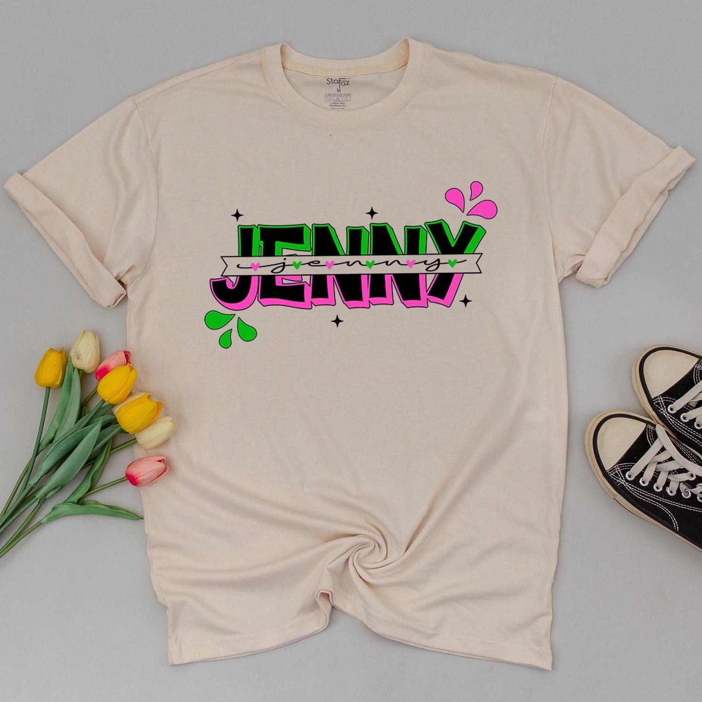 Matching Family Shirts: Personalized Floral & Handwritten Designs