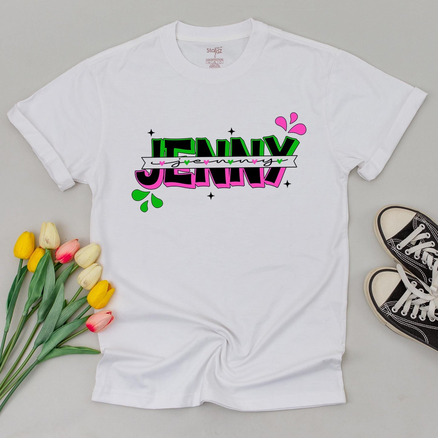 Matching Family Shirts: Personalized Floral & Handwritten Designs