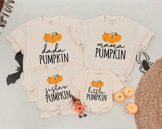 Pumpkin Family Halloween Shirts, Retro Matching Outfits, Mommy & Me