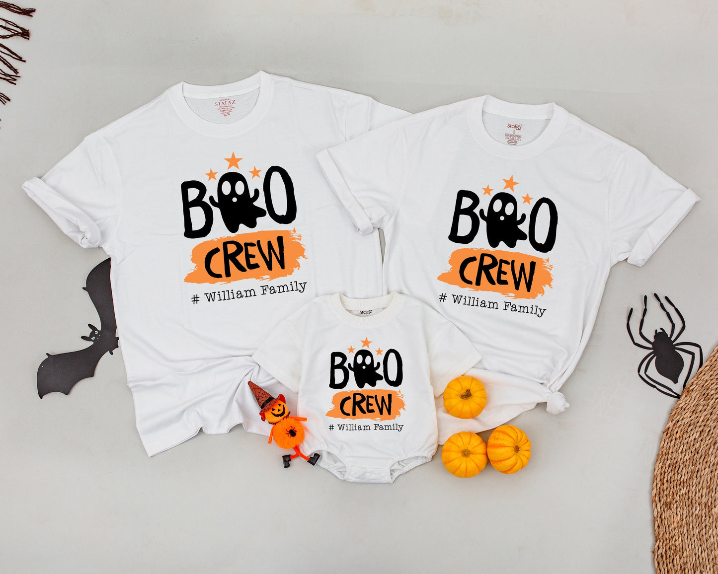 Matching Boo Crew Shirts: Retro Halloween Outfits for the Family