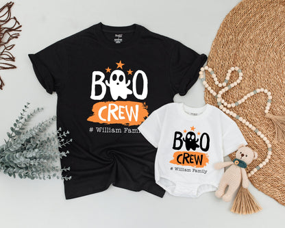 Matching Boo Crew Shirts: Retro Halloween Outfits for the Family