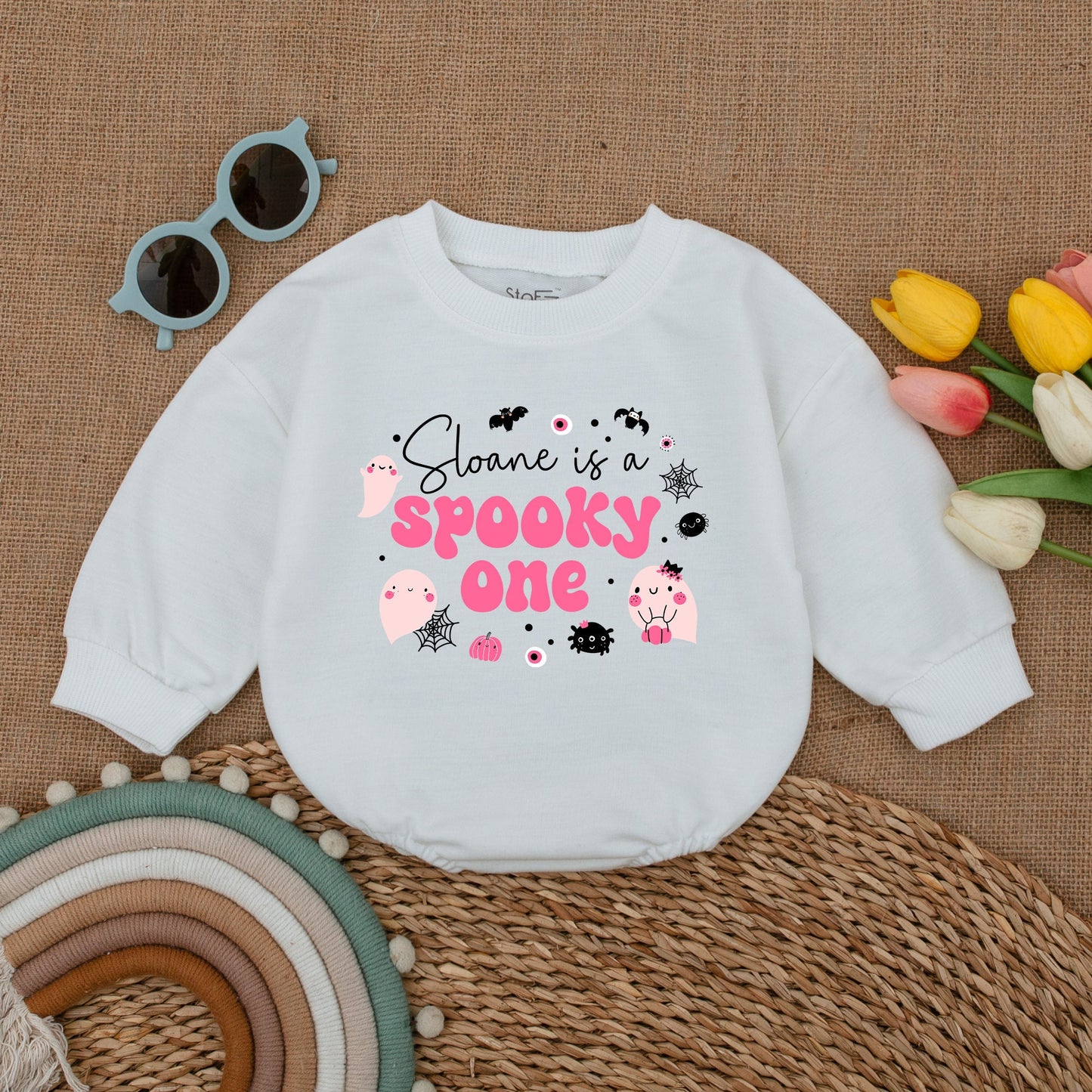 Spooky Ghost Baby Romper – Cute Halloween Outfit for Fall Birthdays  