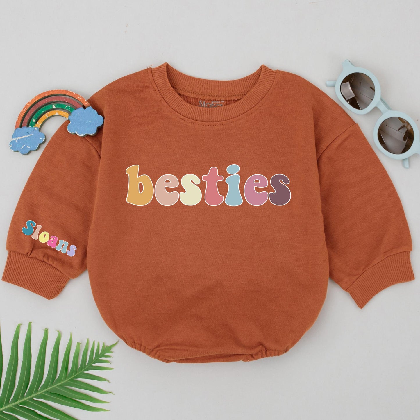 BFF Baby Romper Set: Twin Outfits for Boys and Girls, Newborn Gift