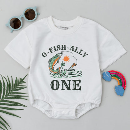 Fishing Birthday Romper - First Birthday Outfit for The Big One