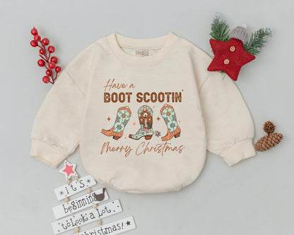 Cowgirl Christmas Romper: Western Baby's 1st Holiday Outfit