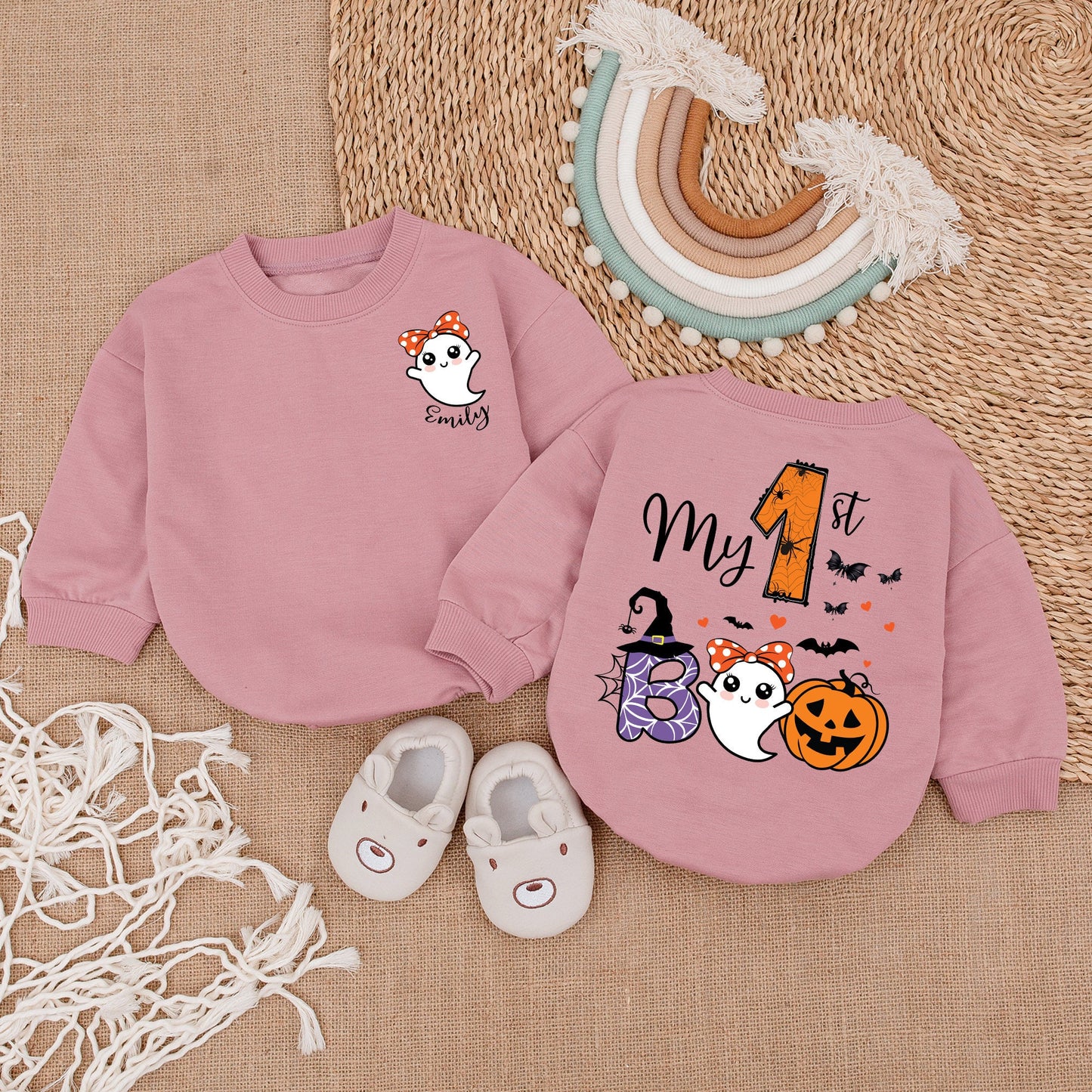 First Halloween Romper - Cute Ghost Baby Bodysuit for Infants