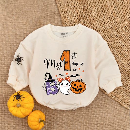 First Halloween Baby Girl Romper - Spooky Bodysuit for Fall Fun