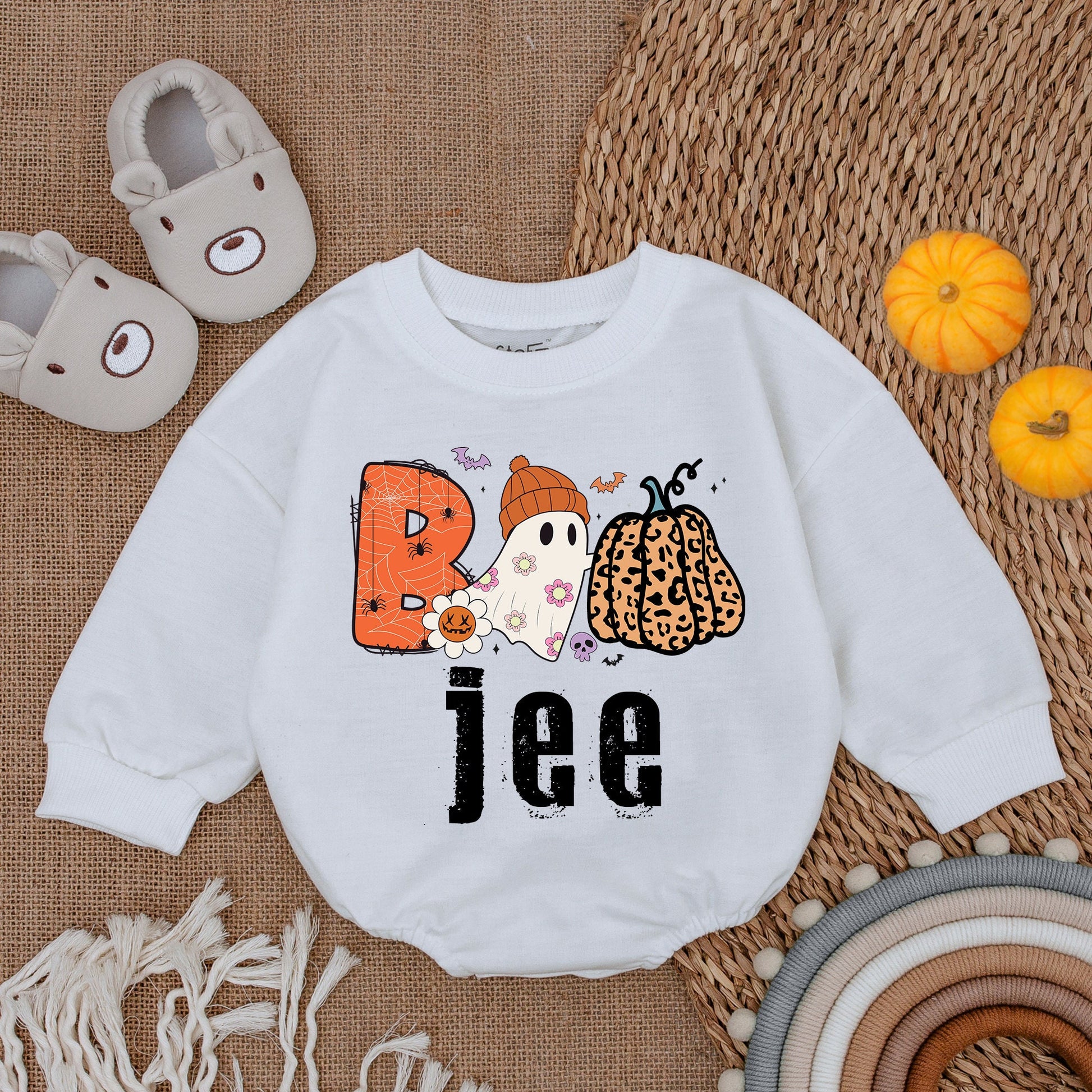 Boo Halloween Baby Girl Bodysuit First Halloween Outfit Spooky Season Pumpkin Costume Romper