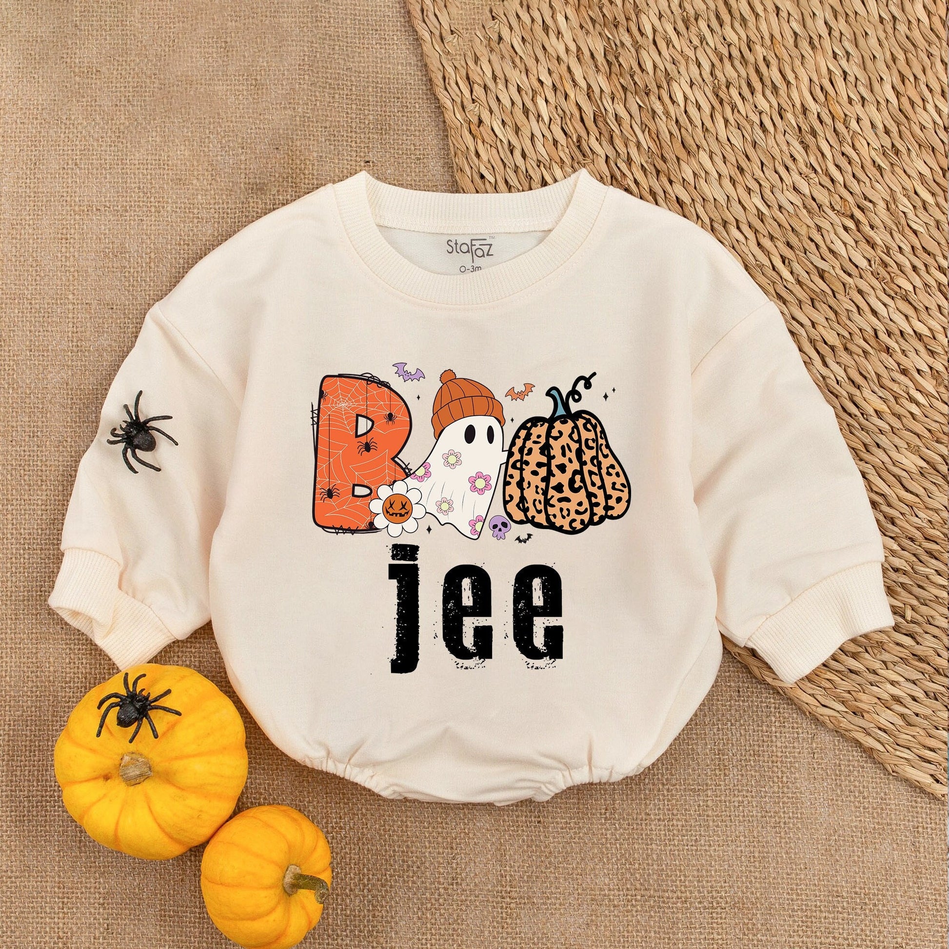 Boo Halloween Baby Girl Bodysuit First Halloween Outfit Spooky Season Pumpkin Costume Romper