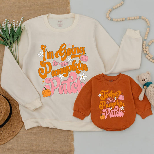 Pumpkin Patch Family Outfits: Fall Sweaters & Baby Bodysuits