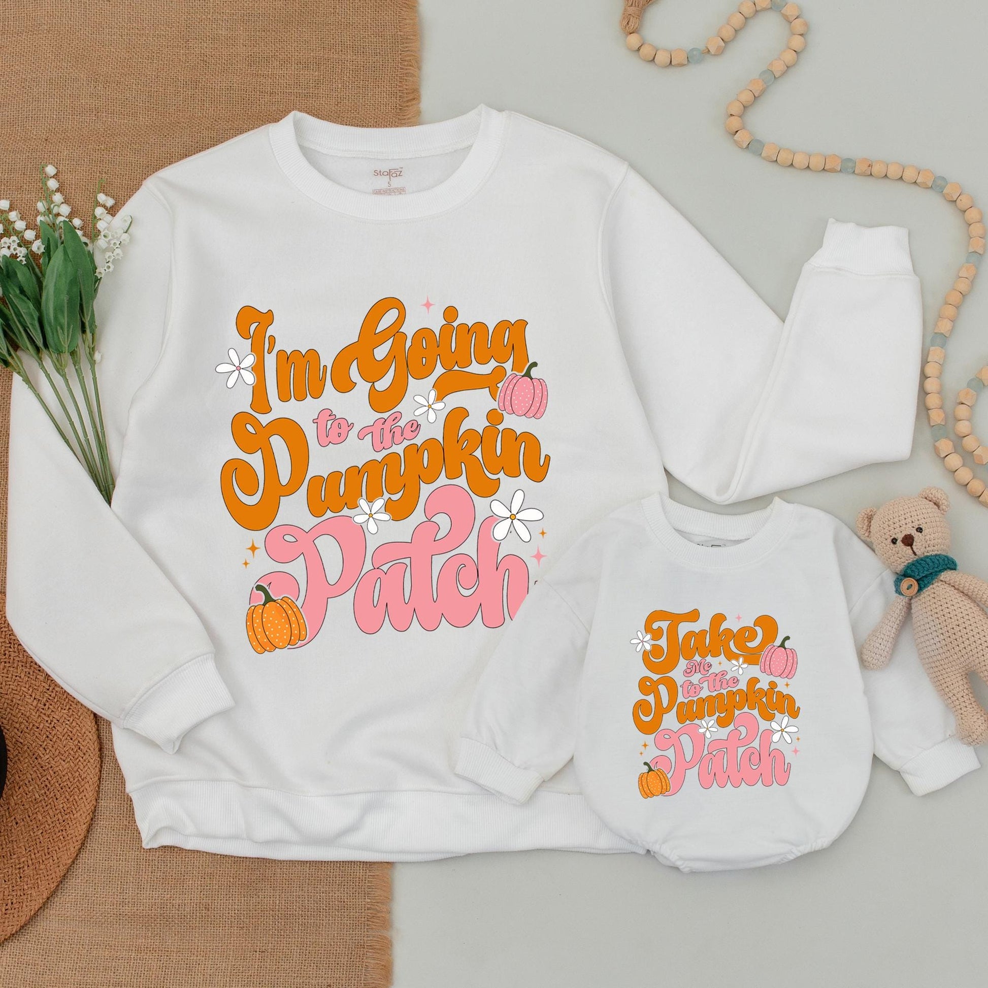 Pumpkin Patch Family Outfits: Fall Sweaters & Baby Bodysuits