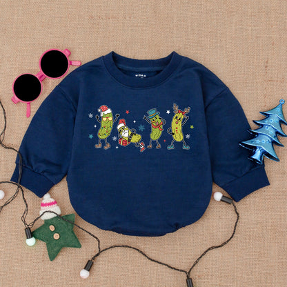 Santa Pickles Baby Christmas Romper - Festive Holiday Bodysuit Gift