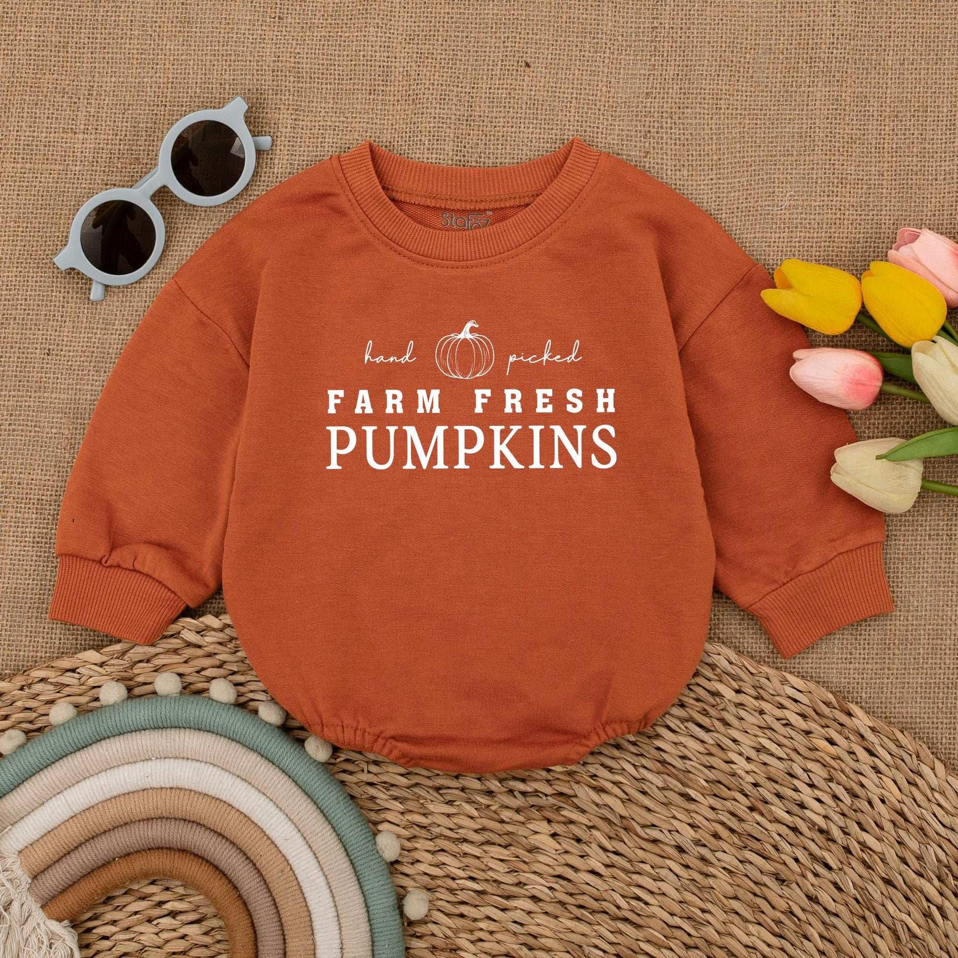 Little Pumpkin Fall Romper, Baby Bodysuit for First Thanksgiving