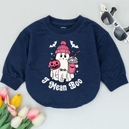 Funny Cute Ghost Bruh I Mean Boo Halloween Baby Romper Pink Hat Pumpkin Milkshake Bats Infant Bodysuit Soft Fall Outfit