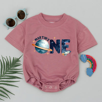 Astronaut First Birthday Romper | 1st Space Trip Around the Sun Outfit