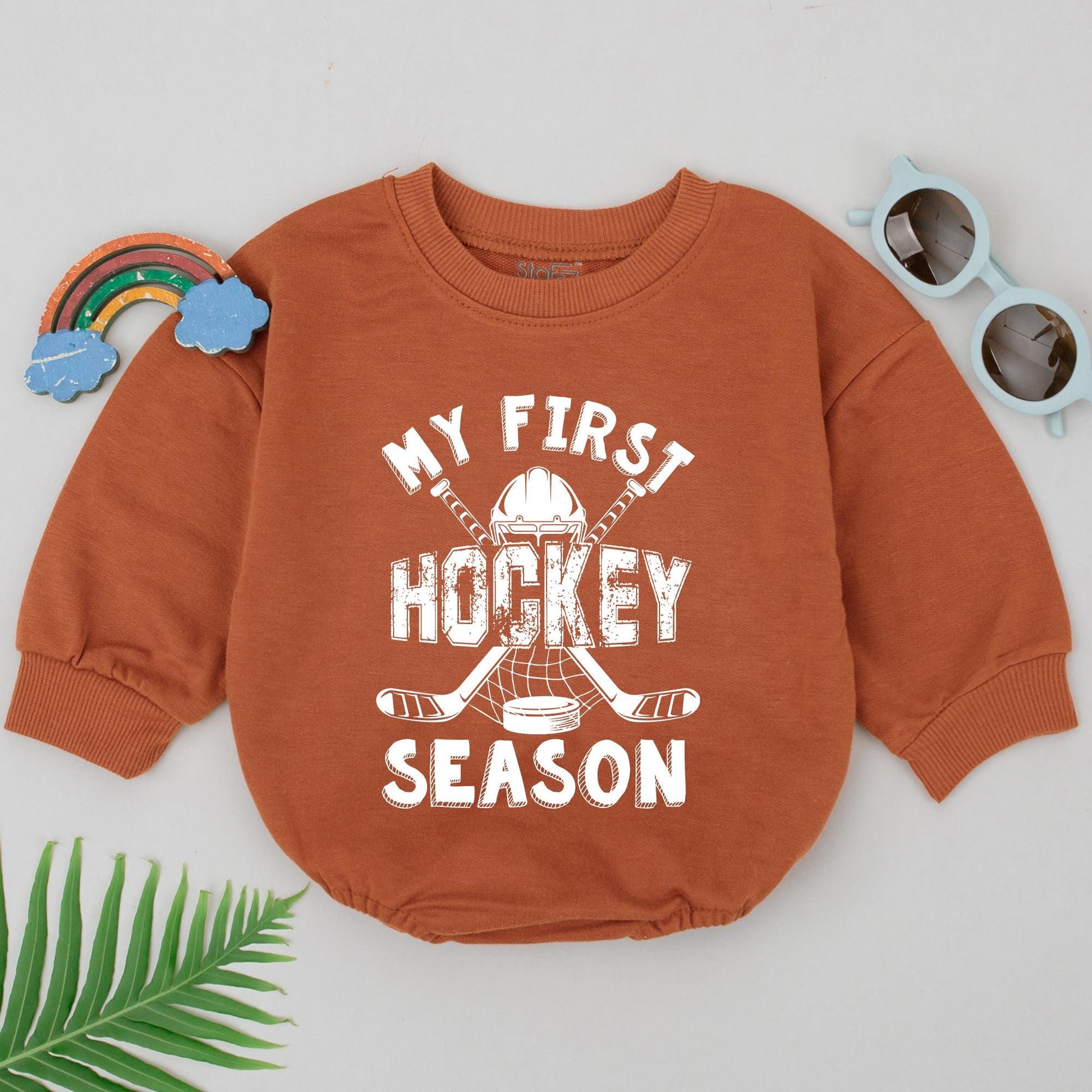 Retro Hockey Baby Romper - Perfect Father's Day Gift for Little Players