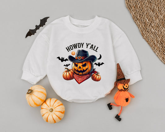 Western Pumpkin Baby Romper – First Halloween Costume & Outfit
