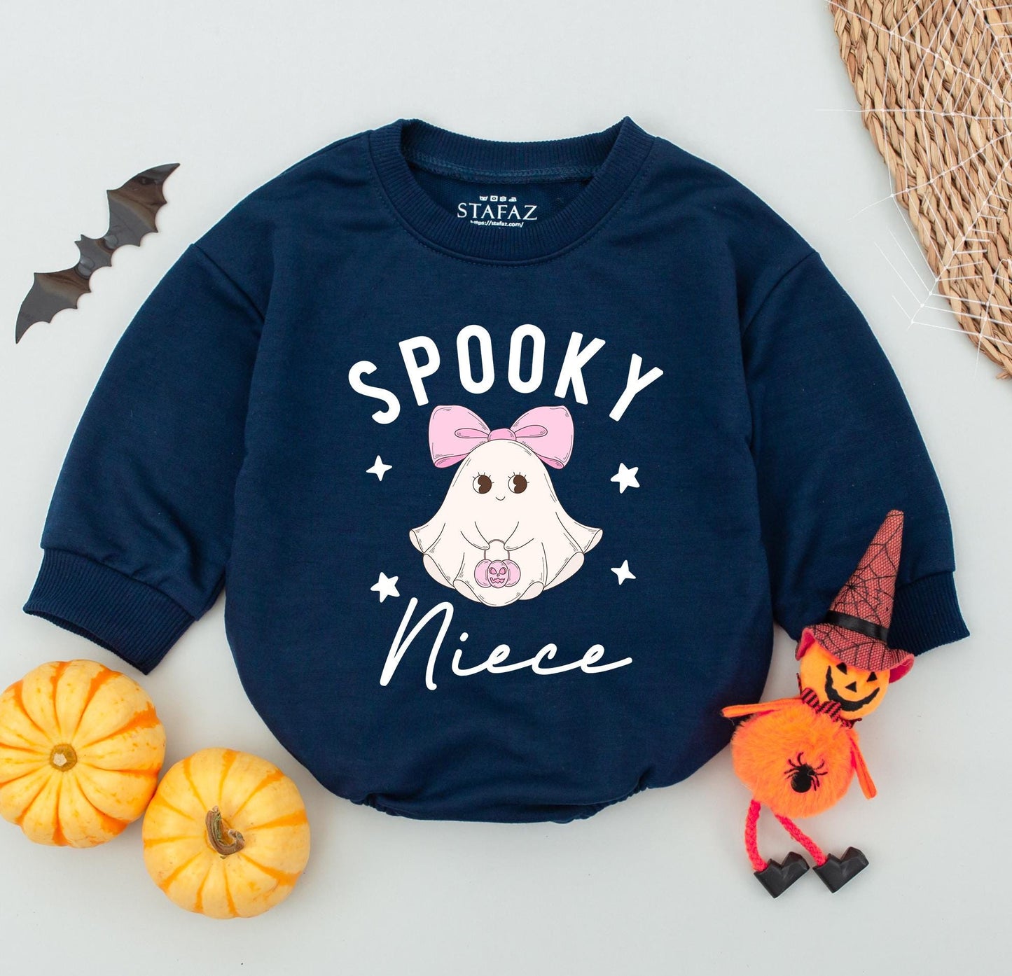 Retro Halloween Auntie & Niece Sweatshirt - Cute Ghost Matching Outfit