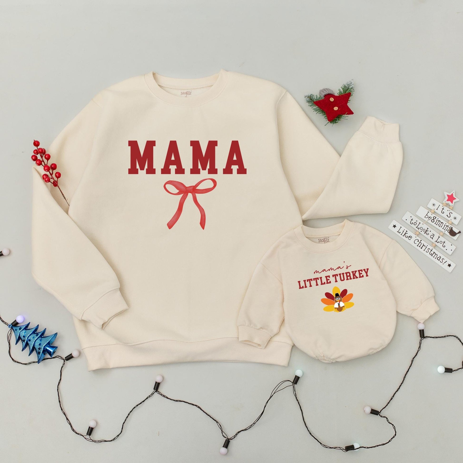 Thanksgiving Mommy & Me Retro Sweaters: Cute Fall Matching Outfits