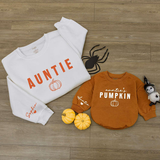 Personalized Pumpkin Baby Romper & Halloween Bodysuit Outfit  